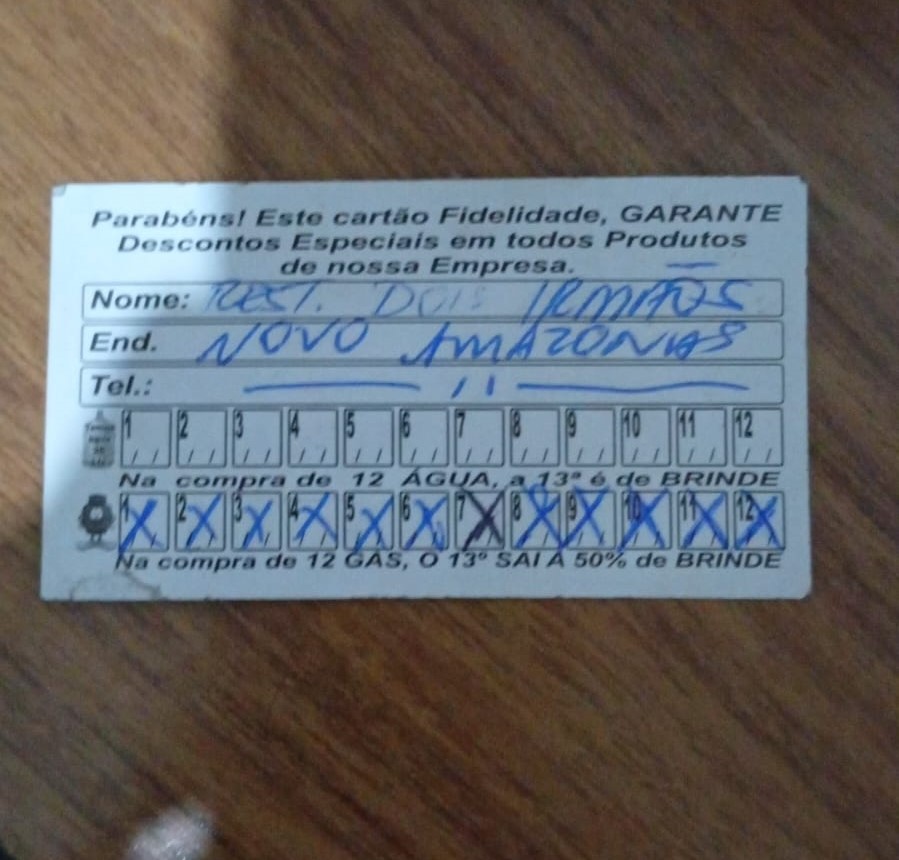 Cartão Fidelidade El Shaday Gás